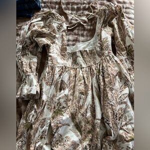 Pilcro Beige and Green Patterned dress